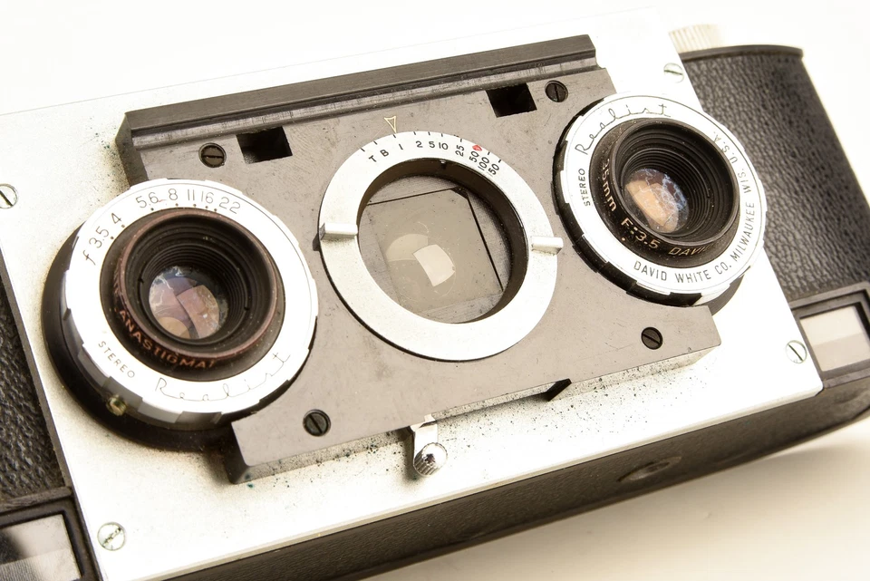 Cámara fotográfica telémetro 35 mm realista estéreo David White para piezas o reparación V26 Foto 3 de 4