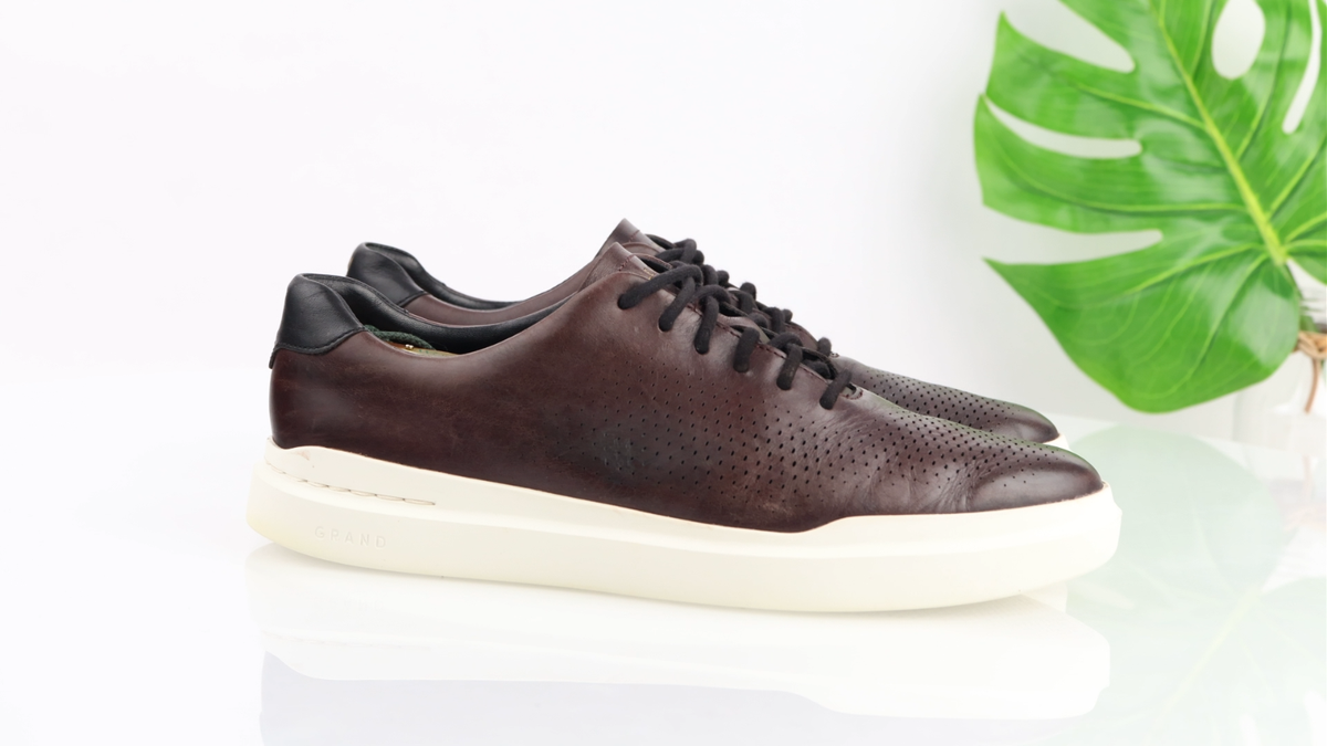Cole Haan Mens GrandPro Rally Sneakers Size 10 Brown Leather Laser