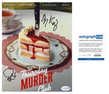 Ben Kingsley & Tom Ellis “Thursday Murder Club” AUTOGRAPH Signed 10x8 Photo ACOA