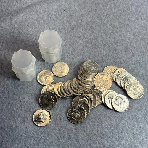 Kennedy Silver Half Dollars Lot of 40 in Cases Dated 1966 1967 1968 Uncirculated