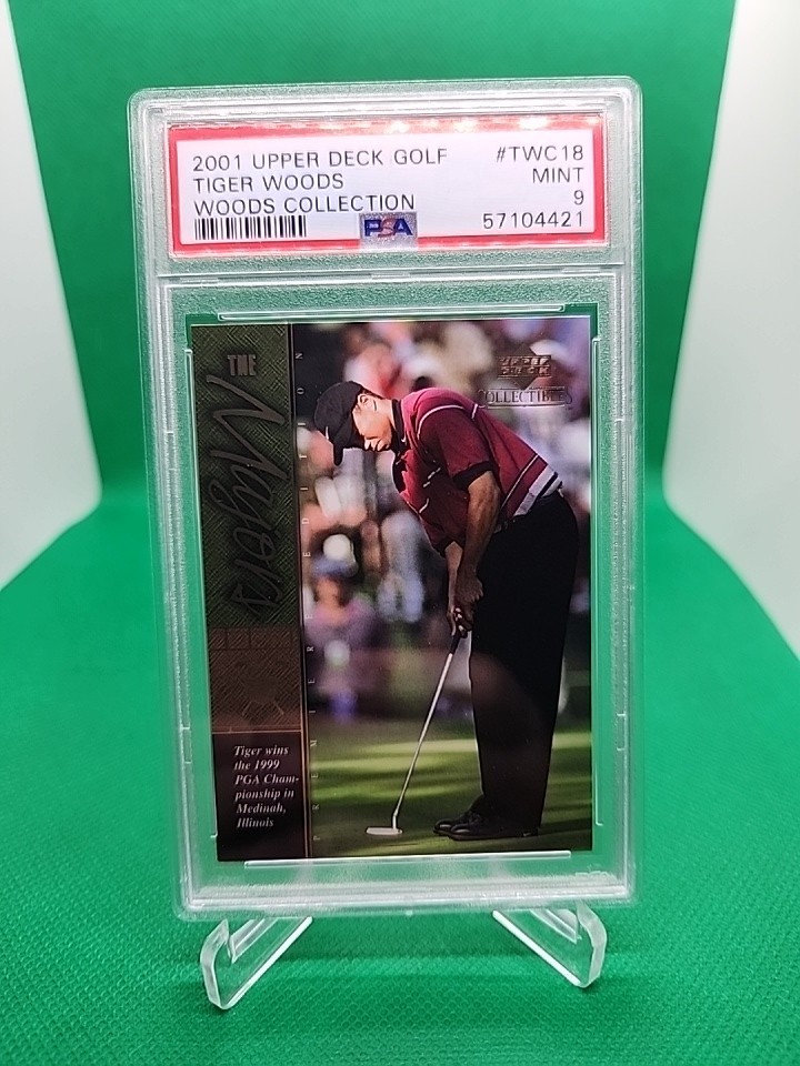 TIGER WOODS PSA 9 2001 UPPER DECK GOLF #TWC18 ROOKIE WOODS COLLECTION RC 