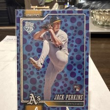 Jack Perkins Rookie 2026 Topps Series 1 Holiday Polka Dots Purple/Blue Athletics