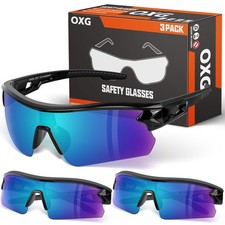 3 Pack Work Safety Glasses for Men Women, ANSI Z87.1 Scratch Impact Resistant Pr