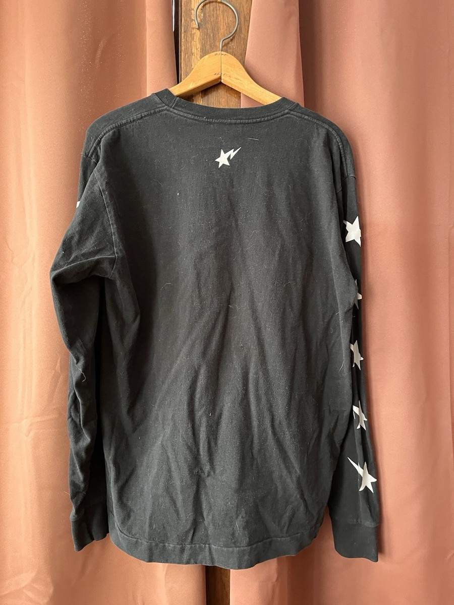 90's Bape Long Sleeve Men's L Black Vintage Sleeve Print T-Shirt