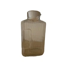 Vintage ARC Glass 2 Quart Ribbed Pitcher White Plastic Lid Made in France 10" .