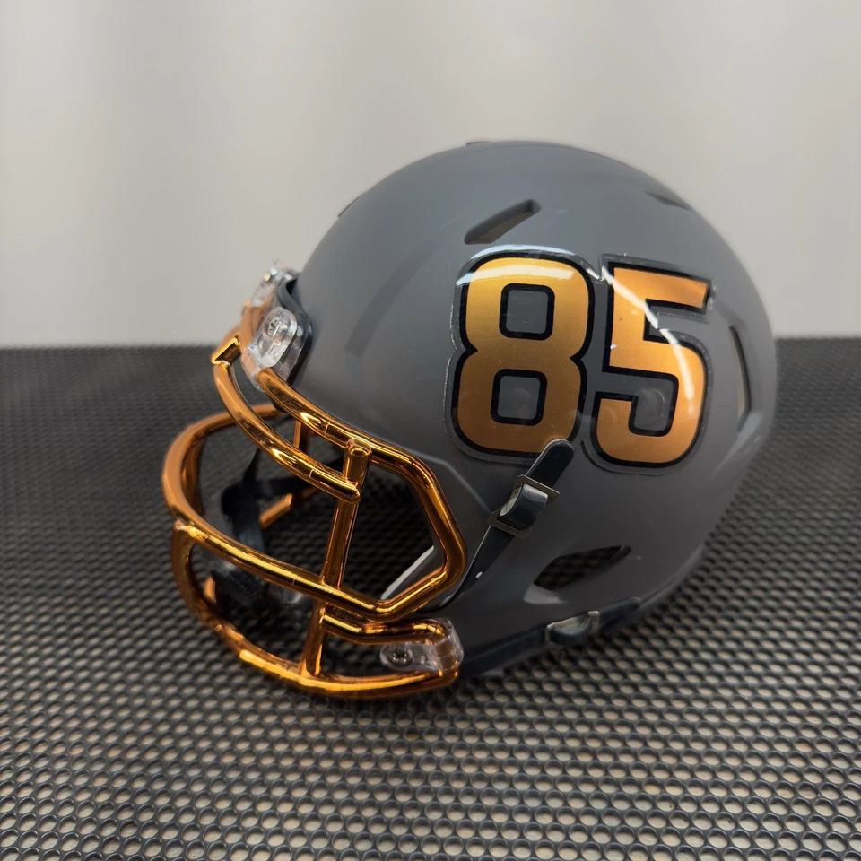 ASU Sun Devils Desert Hammer Riddell Speed Mini Helmet Copper Chrome Facemask - Image 4 of 4
