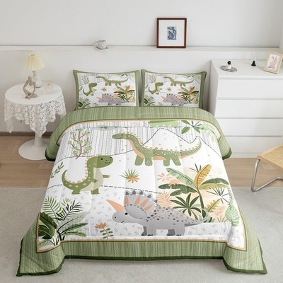 Feelyou Kids Cute Dinosaur Bedding Set Toddle Size Cartoon Dinosaur Comforter