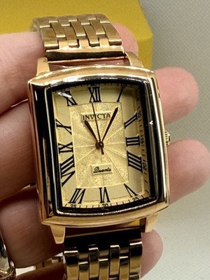 Invicta Celestial Draco 69139 Gold Tone Rectangular Watch Unisex Quartz With Box