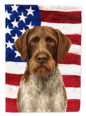 Caroline's Treasures Liver White German Wirehaired Pointer American Garden Flag