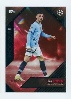 2024-25 Phil Foden Topps Knockout UEFA Red Manchester City Soccer Card 1/10