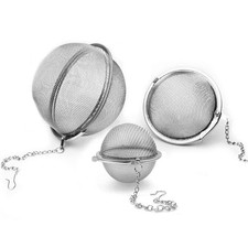 3 PCS Stainless Steel Mesh Tea Ball Extra Fine Infuser Strainer Filter Set