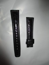 GENUINE shiny crocodile exotic usa watchstrap watch band strap 20mm blac