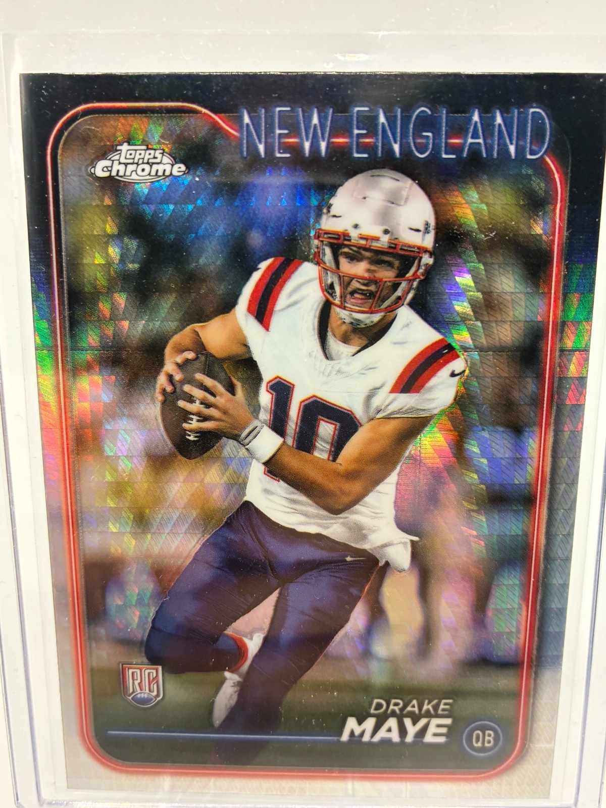 2024 Topps Chrome - Rookies Drake Maye #203 Prism Refractor (RC)