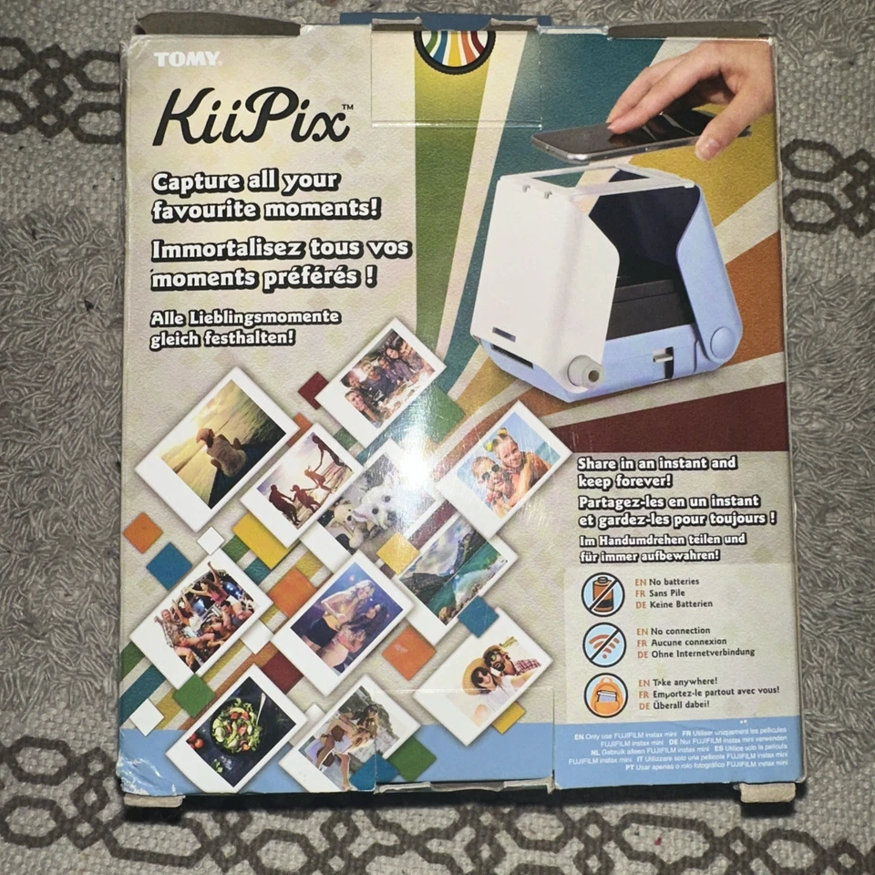 KiiPix Portable Smartphone Picture Printer - No Batteries Required - Blue/White - Image 3 of 4
