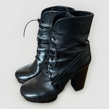 Stivaletti neri Vic Matie in pelle stringati taglia 38 made in Italy grunge capricci