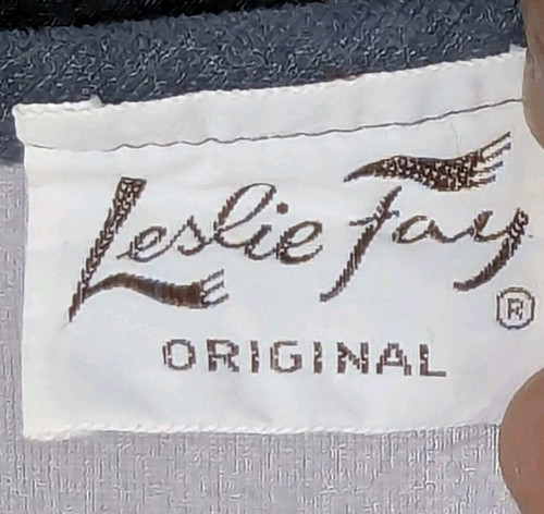 Abito da hostess donna vintage Leslie Fay grigio piqué mod navy taglia small - Foto 8 di 19