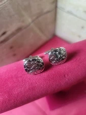 Silver Toned Crocodile Skin Texture Cufflinks R.D. Stamped