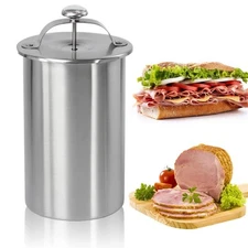 Stainless Steel Ham Maker Meat Press Cooker for Making Healthy Silver 