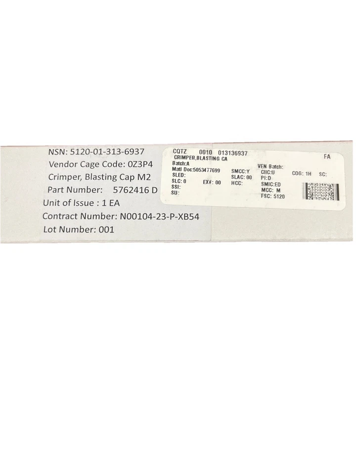 Crimpadora de tapa M2 militar de EE. UU. no eléctrica ALICATES DE TAPA DE VOLADURA DE MINERÍA MULTIHERRAMIENTA Foto 3 de 3