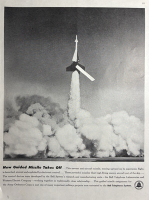 1951 Bell Telephone System Guided Missile Anti Aircraft Research VTG Print Ad