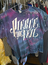 Pierce the Veil Unisex Adults M Purple/Blue Crew Neck Short Sleeve Tie-Dye Tee