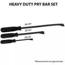 6 Pcs Heavy Duty Pry Bar Set - Large, Medium, Small x 2 each - BLACK