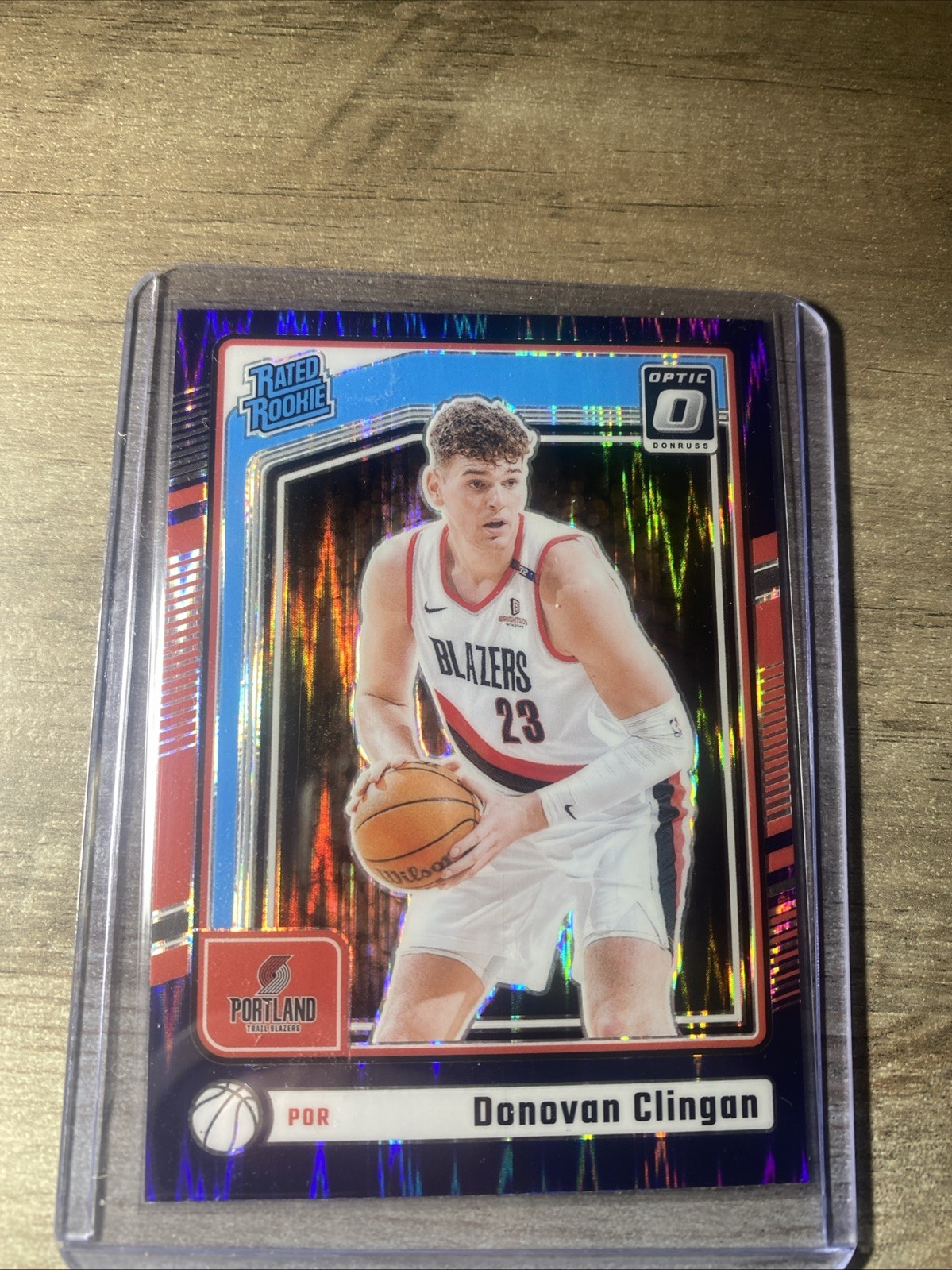 2024-25 Panini Donruss Optic Donovan Clingan Purple Shock Rated Rookie (RC) #272