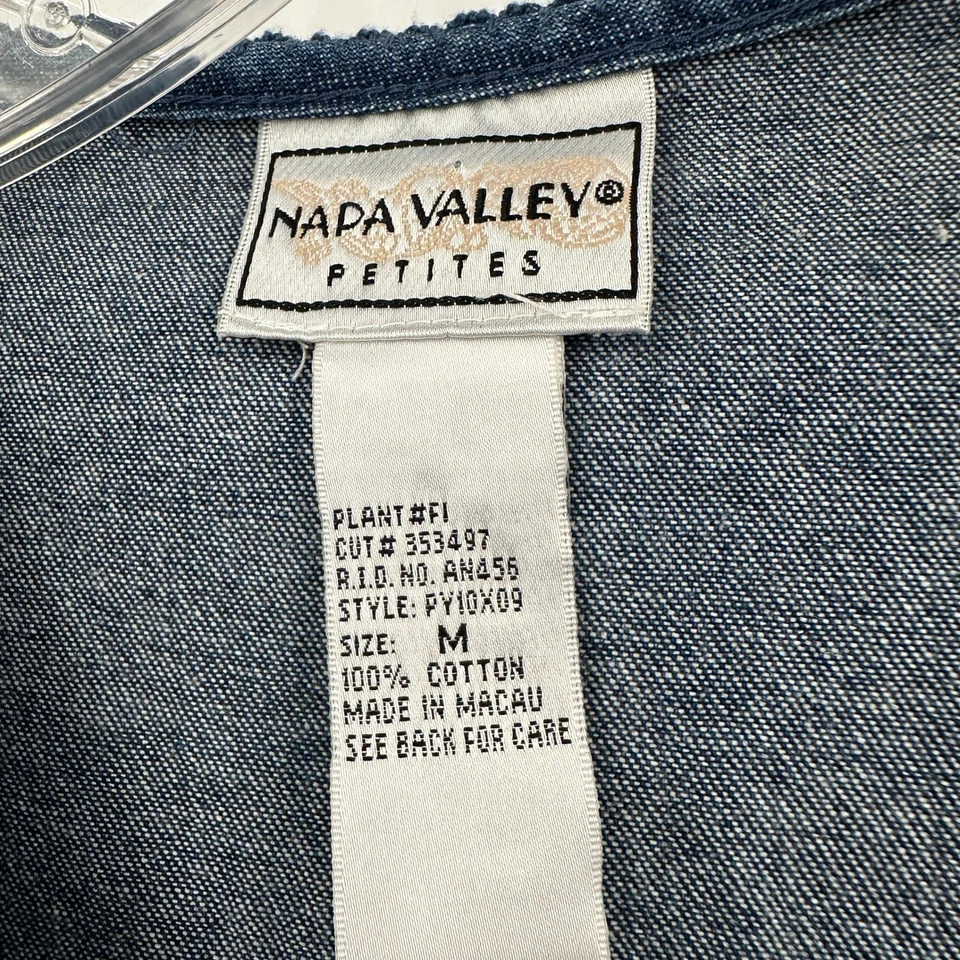 Chaleco vaquero vintage de retazos Cottagecore para mujer talla M bordado floral boho Foto 3 de 4