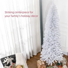 HOMCOM 7ft Pencil Christmas Tree, Unlit Artificial Christmas Tree Slim Douglas