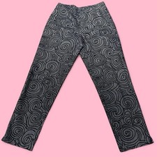 Sharon Endick Swirl Print Stretch Pants 4 Made in USA Vintage Artsy Whimsigoth