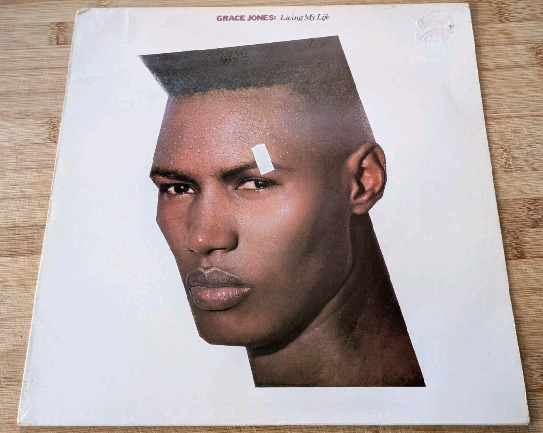 GRACE JONES - Living My Life- 12" LP vinyl 1982 ~ Nipple To The Bottle