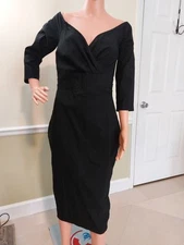 Unique Vintage Black Dress 1x16 -Spandex