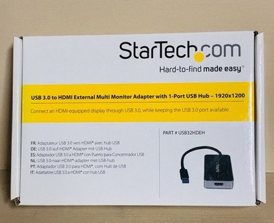 StarTech USB32HDEH USB 3.0 to HDMI Adapter USB Hub 1920x1200 Open Box