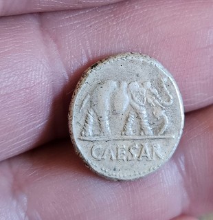 Antica moneta ROMANA argento Giulio Cesare circa 49 48 a.C. Denario AR 3 62 g