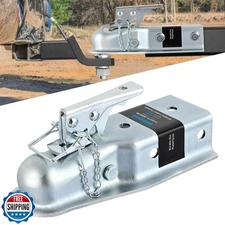 Nilight Straight Trailer Coupler with Security LatchandChain for 2-Inch Hitch