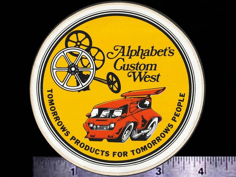 ALPHABET’S Custom West - Original Vintage 1970’s Racing Decal/Sticker VAN