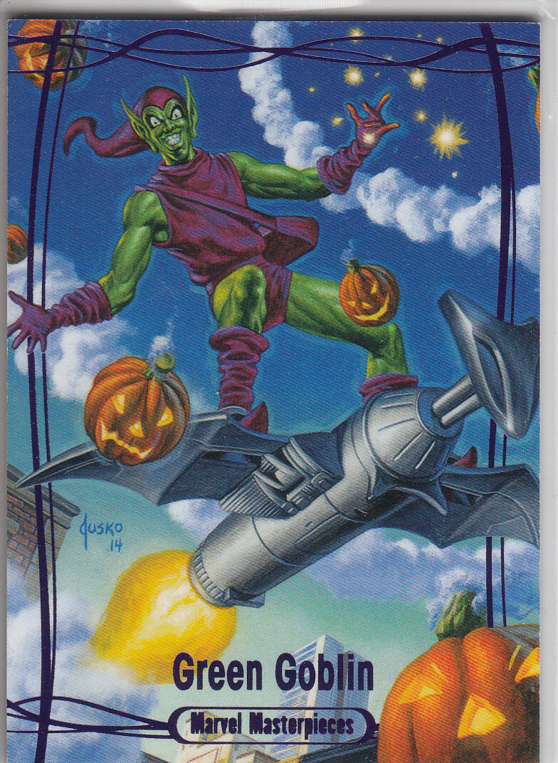 2016 Marvel Masterpieces PURPLE #77 GREEN GOBLIN 104/199 Single Tier 3😍😍😍VHTF
