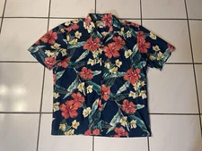 Paradise Found Vintage Hawaiian Men's Size Large Casual Button Down Shirt
