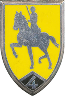 4° Régiment de Cuirassiers, E.C.L, fond jaune, Delsart (7776)