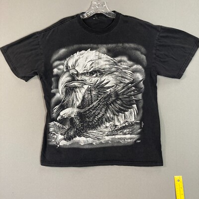 Springhill 90s Native Eagle Head Mountain Nature Double Sided Vintage T Shirt L