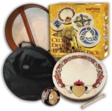 Waltons 18" Celtic Design Bodhran Pack | Claddagh