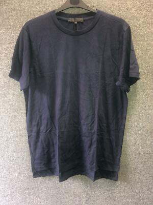 Mennace Stufensaum einfaches T-Shirt marineblau Large TD014 OO 10