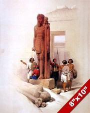 WADI ES SEBUA EGYPTIAN RUINS STATUE TEMPLE EGYPT PAINTING ART REAL CANVAS PRINT