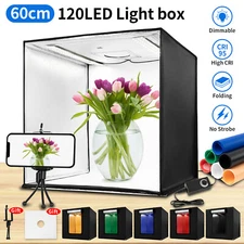 PULUZ 24" Large LED Light Box Photo Tent Dimmable Photography Studio Shooting