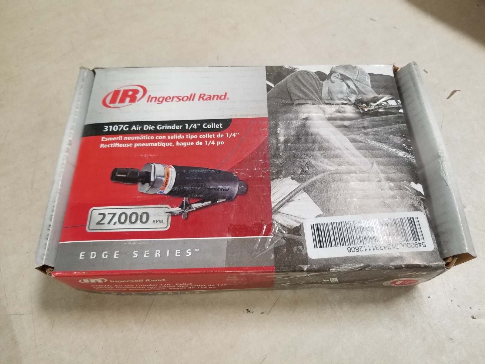 Ingersoll Rand 3107G Heavy Duty Pneumatic Die Grinder, 1/4" Air Inlet