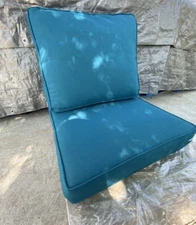 2 pc Frontgate Outdoor Lounge Bluegreen Cushion Patio Club Chair 26x23 NEW