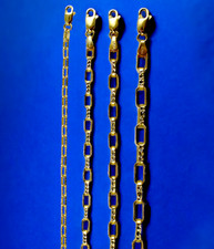 14K Yellow Gold SOLID Paperclip Cable Necklace Bracelet Chain Mirror Star 2-4mm