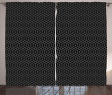 Image of Charcoal Curtains Monochrome Geometric Stars