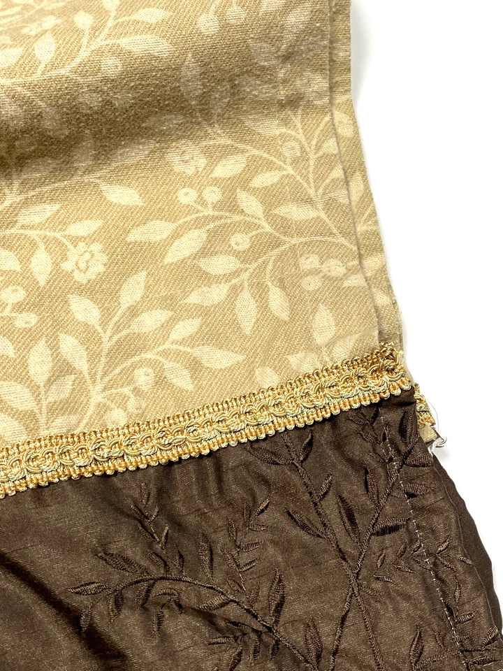 Martha Stewart Vintage Par de Cortinas Paneles Largo Marrón Tostado Borde Cortinas de Lujo Foto 4 de 4