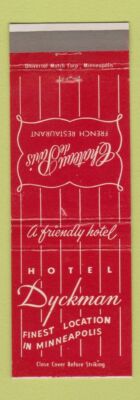 Matchbook Cover - Chateau de Paris French Restaurant Minneapolis MN